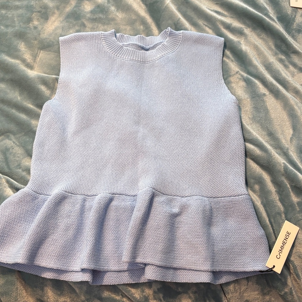 Commense Light Blue Sleeveless Top